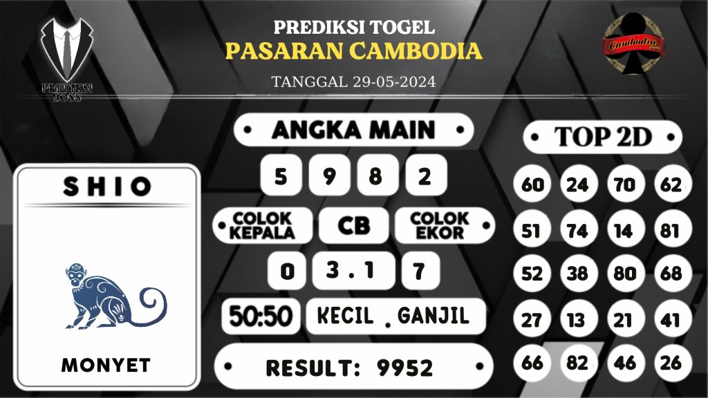 https://prediksibosstm.com/prediksi-boss-togel-cambodia-rabu-29-mei-2024/