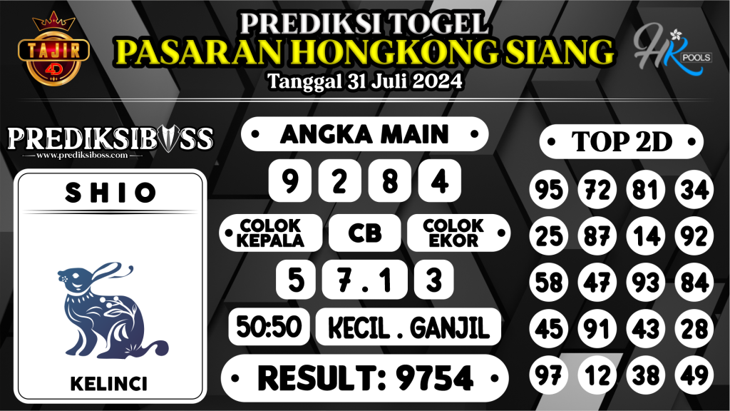 https://prediksibosstm.com/prediksi-boss-togel-hk-siang-rabu-31-juli-2024/