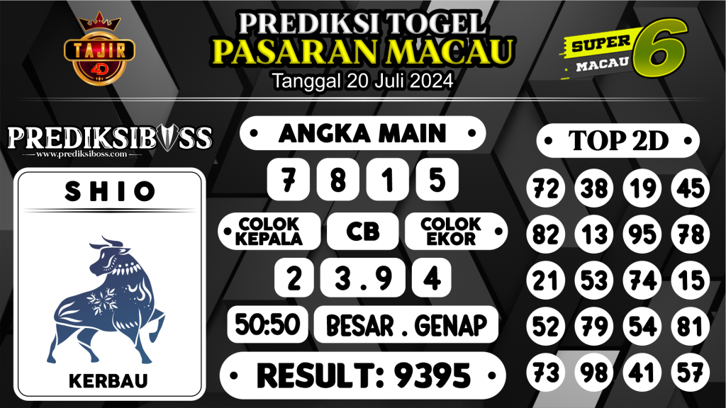 https://prediksibosstm.com/prediksi-boss-togel-macau-sabtu-20-juli-2024/