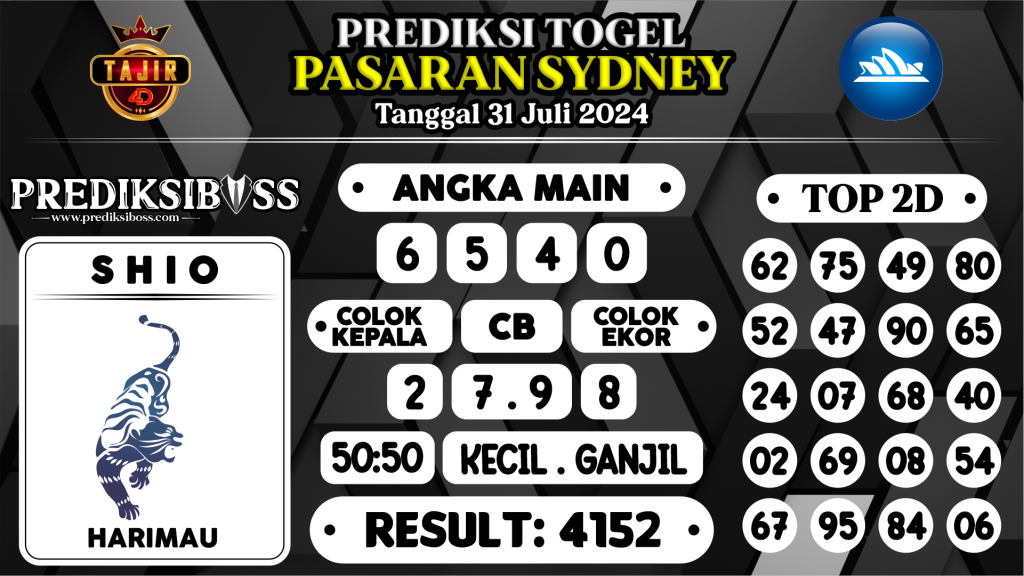 https://prediksibosstm.com/prediksi-boss-togel-sidney-rabu-31-juli-2024/