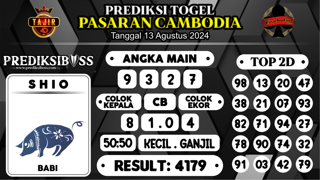 https://prediksibosstm.com/prediksi-boss-togel-cambodia-selasa-13-agustus-2024/