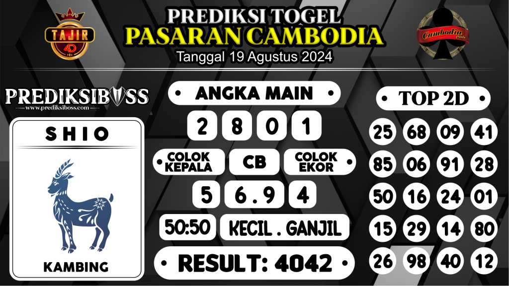 https://prediksibosstm.com/prediksi-boss-togel-cambodia-senin-19-agustus-2024/