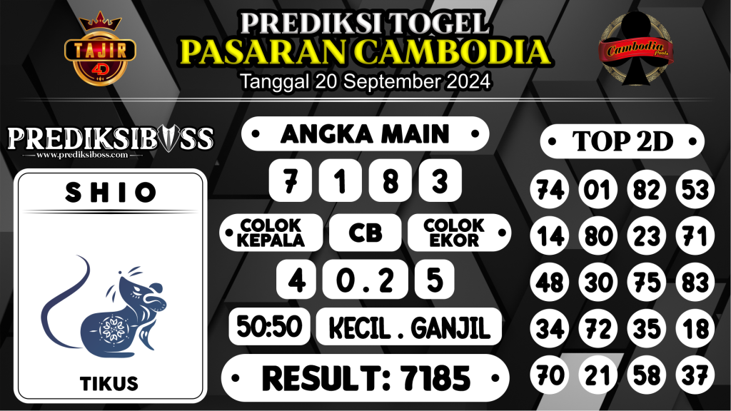 https://prediksibosstm.com/prediksi-boss-togel-cambodia-jumat-20-september-2024/